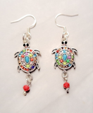 Multi-Colored Turtle Earrings