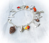Fall Delights / Sterling Silver Charm Bracelet