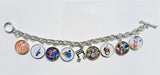 For The Love Of Music / Silver Music Cabochon Bracelet / Music Lover's Bracelet / Music Charms / Rhinestone Music Note