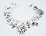 For the Love of Summer / Sterling silver 925 charm bracelet