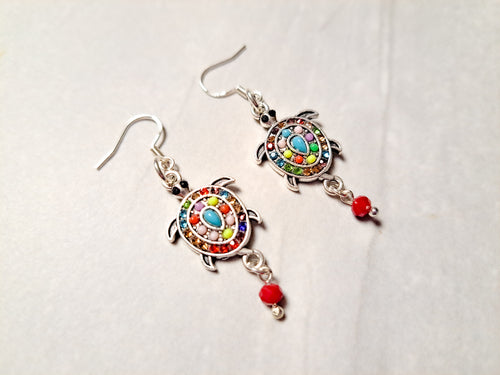 Multi-Colored Turtle Earrings