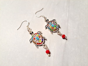 Multi-Colored Turtle Earrings