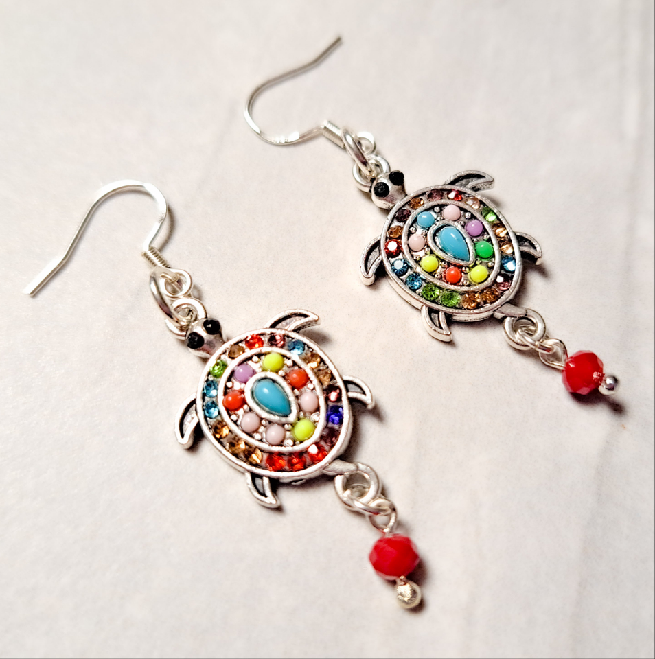 Multi-Colored Turtle Earrings