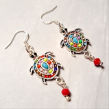 Multi-Colored Turtle Earrings