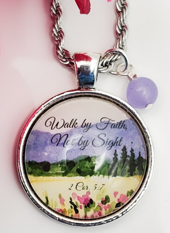 Walk By Faith Not By Sight/2Cor. 5:7/Purple Bead