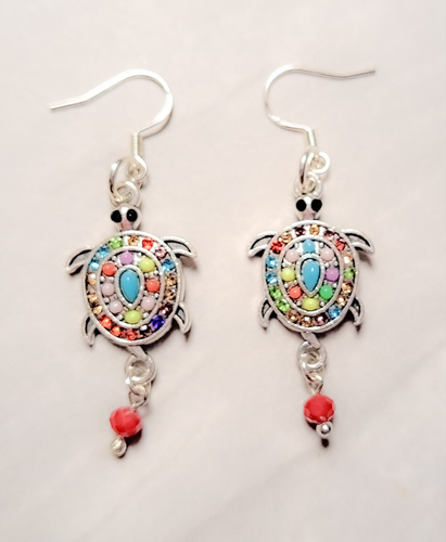 Multi-Colored Turtle Earrings