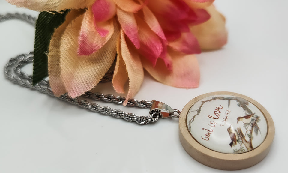 God Is Love / Light Wooden Bezel