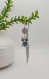 Blue Crystal Owl Mandela Charm Bookmark