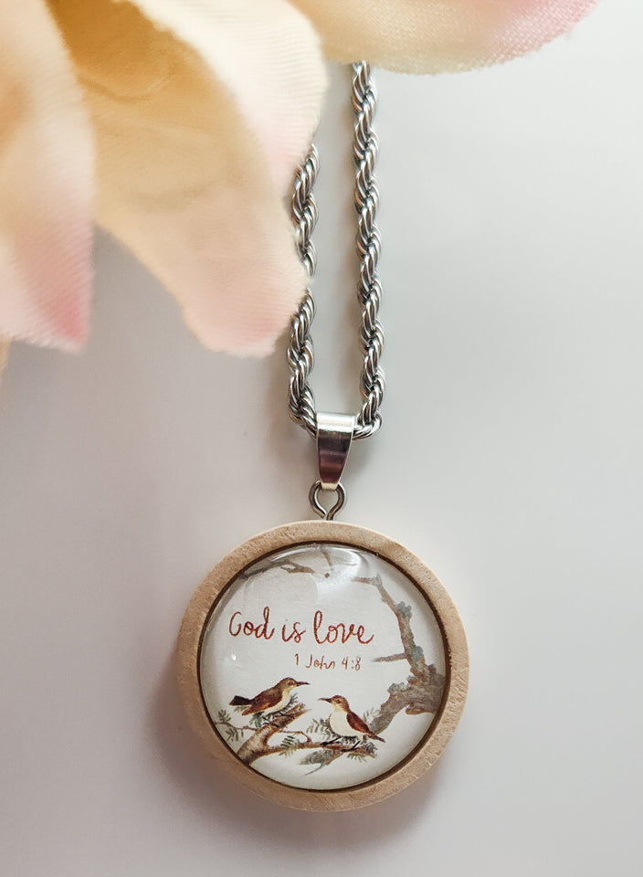 God Is Love / Light Wooden Bezel