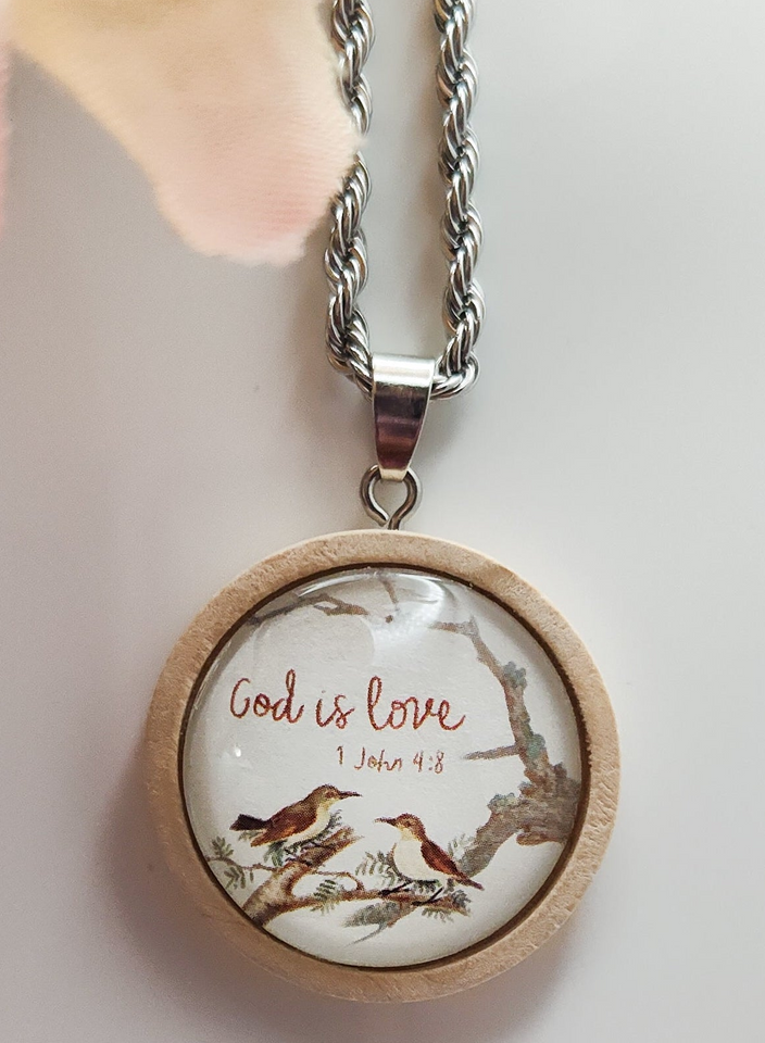 God Is Love / Light Wooden Bezel