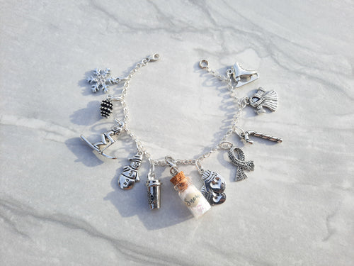 Capture the Joys of Winter / Sterling silver .925 charm bracelet