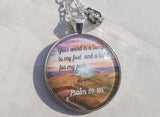 Keep Your Light Shining / Bible verse necklace / Psalm 119:105 / Lantern Charm