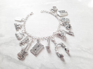 Melodies In My Heart / Sterling silver charm bracelet / Music Lover's