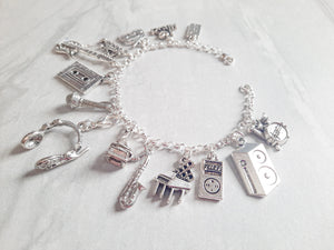 Melodies In My Heart / Sterling silver charm bracelet / Music Lover's