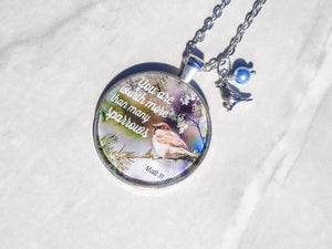 Know Your Worth / Matthew 10:31 / Bible verse necklace/ Silver sparrow