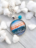 Isaiah 41:10 / I Will Really Hold On To You... / Bible Scripture Necklace / Turquoise Dangle Bead