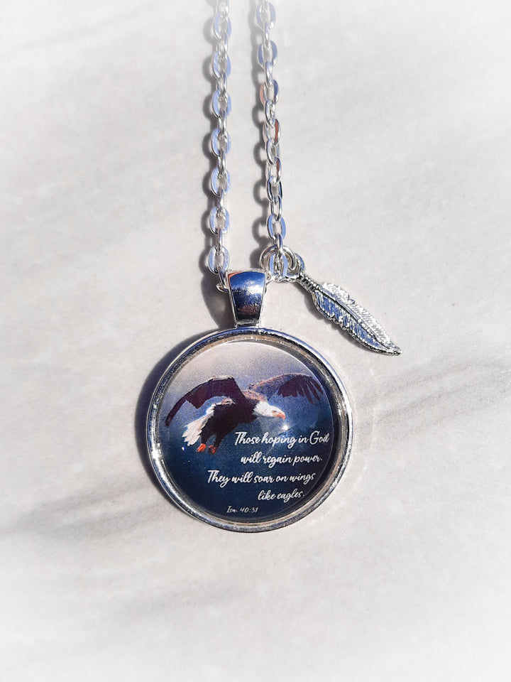 Those Hoping In God Will Regain Power...Isaiah 40:31 / Bible Verse Necklace