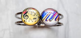 For The Love of Music / Music Lover's Cuff Bracelet / Music Note Charms / Piano Charm / Gift For Music Lover's