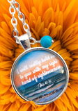 Isaiah 41:10 / I Will Really Hold On To You... / Bible Scripture Necklace / Turquoise Dangle Bead